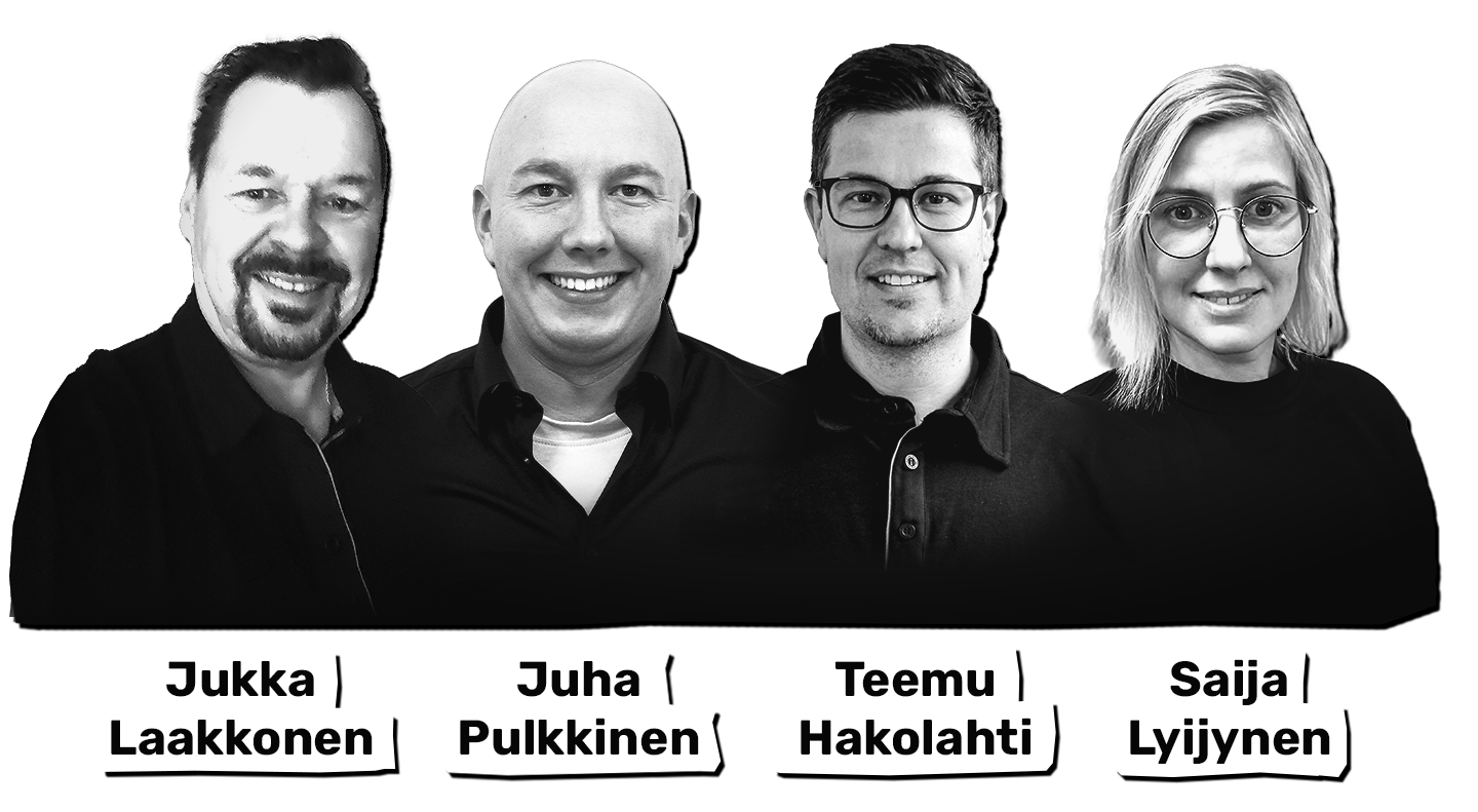Asiantuntijat Jukka Laakkonen, Juha Pulkkinen, Teemu Hakolahti ja Saija Lyijynen